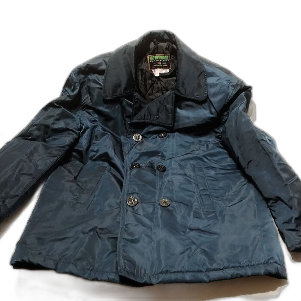 Spiewak Golden Fleece Size XL Softshell Navy Peacoat Pea Coat Anchor Buttons